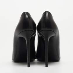 Saint Laurent Paris Black Leather Anja Pointed Toe Pumps Size 40