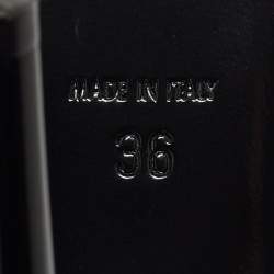 Pre Owned Saint Laurent Black Patent Leather Open Pointed Toe Ankle Strap Pumps Size 36