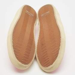 Saint Laurent Pink Canvas Slip On Sneakers Size 41