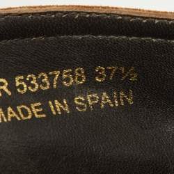 Saint Laurent Brown Suede Cassandra Espadrilles Slip On Loafers Size 37.5