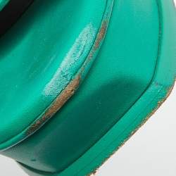 Saint Laurent Green Leather Tribute Sandals Size 40