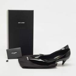 Pre Owned Saint Laurent Black Patent Leather Kiki Pumps Size 37