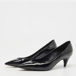 Pre Owned Saint Laurent Black Patent Leather Kiki Pumps Size 37