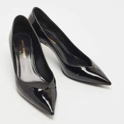 Pre Owned Saint Laurent Black Patent Leather Kiki Pumps Size 37