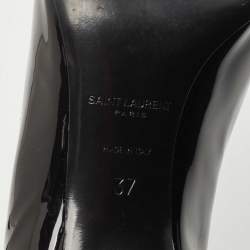 Pre Owned Saint Laurent Black Patent Leather Kiki Pumps Size 37