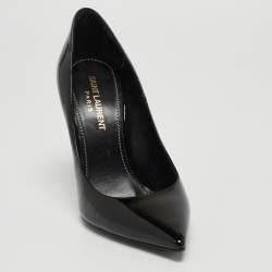 Saint Laurent Black Patent Opyum Pointed Pumps Size 36.5