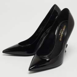 Saint Laurent Black Patent Opyum Pointed Pumps Size 36.5