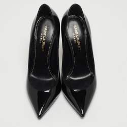 Saint Laurent Black Patent Opyum Pointed Pumps Size 36.5