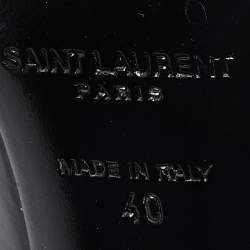 Pre Owned Saint Laurent Black Patent Leather Opyum Pointed Toe Pumps Size 40