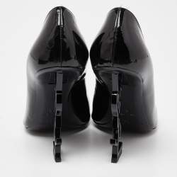 Pre Owned Saint Laurent Black Patent Leather Opyum Pointed Toe Pumps Size 40
