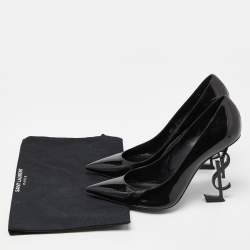 Pre Owned Saint Laurent Black Patent Leather Opyum Pointed Toe Pumps Size 40