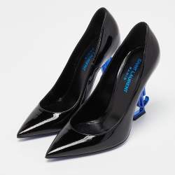 Pre Owned Saint Laurent Black Patent Leather Opyum Pumps Size 35.5