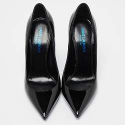 Pre Owned Saint Laurent Black Patent Leather Opyum Pumps Size 35.5