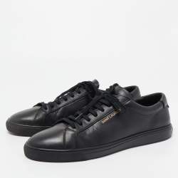 Pre Owned Saint Laurent Paris Black Leather Andy Low Top Sneakers Size 44
