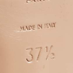 Pre Owned Saint Laurent Beige Patent Leather Tribute Platform Sandals Size 37.5