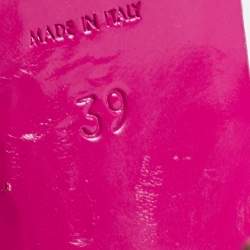 Pre Owned Saint Laurent Purple Leather Tribute Ankle Sandals Size 39