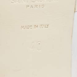 Pre Owned Saint Laurent White Leather Tribute Sandals Size 40