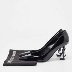 Saint Laurent Black Patent Opyum Pointed Toe Pumps Size 38