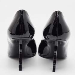 Saint Laurent Black Patent Opyum Pointed Toe Pumps Size 38