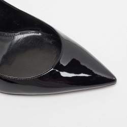Saint Laurent Black Patent Opyum Pointed Toe Pumps Size 38