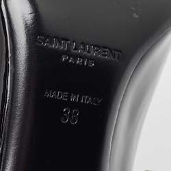 Saint Laurent Black Patent Opyum Pointed Toe Pumps Size 38