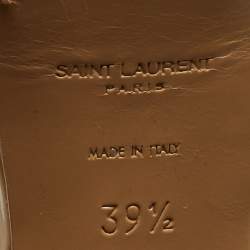 Saint Laurent Beige Patent Leather Tribute Sandals Size 39.5