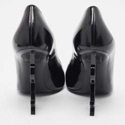 Pre Owned Saint Laurent Black Patent Leather Opyum Pointed Toe Pumps Size 35