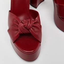 Saint Laurent Red Leather Bianca Sandals Size 37.5