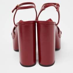 Saint Laurent Red Leather Bianca Sandals Size 37.5