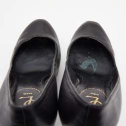 Pre Owned Saint Laurent Black Leather Tribtoo Pumps Size 39.5