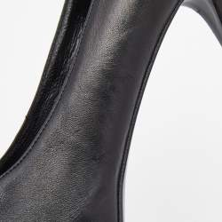 Pre Owned Saint Laurent Black Leather Tribtoo Pumps Size 39.5