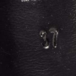 Pre Owned Saint Laurent Black Leather Cap Toe Platform Pumps Size 37