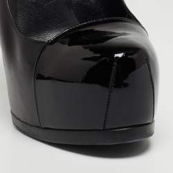 Saint Laurent Black Patent and Leather Tribtoo Platform Pumps Size 38.5