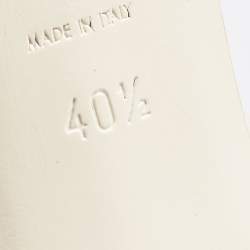 مملوكة مسبقًا Saint Laurent White Leather Tribute Sandals Size 40.5