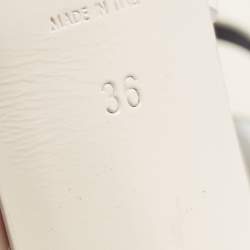 Pre Owned Saint Laurent Off White Patent Tribute Sandals Size 36