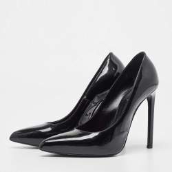 Pre Owned Saint Laurent Black Patent Leather Anja Pumps Size 37