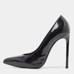 Pre Owned Saint Laurent Black Patent Leather Anja Pumps Size 37