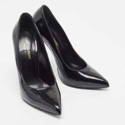 Pre Owned Saint Laurent Black Patent Leather Anja Pumps Size 37