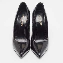 Pre Owned Saint Laurent Black Patent Leather Anja Pumps Size 37