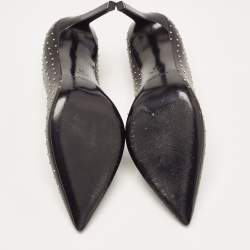 Saint Laurent Black Studded Leather Pointed Toe Pumps Size 38