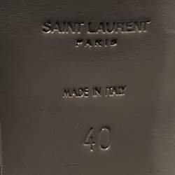 Saint Laurent Grey Patent Tribute Sandals Size 40