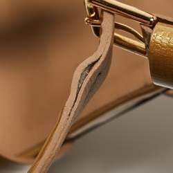 Pre Owned Saint Laurent Mustard Patent Leather Tribute Sandals Size 37.5