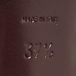 Pre Owned Saint Laurent Burgundy Patent Leather Tribute Sandals Size 37.5