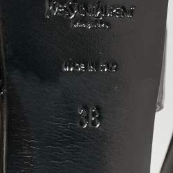 Pre Owned Saint Laurent Black Patent Leather Tribute Sandals Size 38