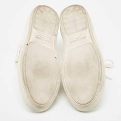 Pre Owned Saint Laurent White Leather Crystal Embellished Low Top Sneakers Size 39