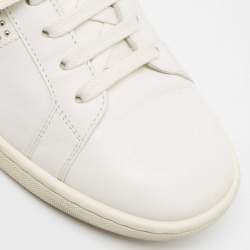 Pre Owned Saint Laurent White Leather Crystal Embellished Low Top Sneakers Size 39