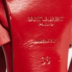 Saint Laurent Red Leather Tribute Sandals Size 36
