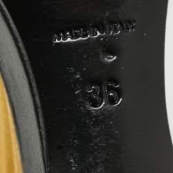 Saint Laurent Black Leather Robyn Wedge Booties Size 36
