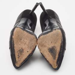 Yves Saint Laurent Black Elastic Bandage And Suede Booties Size 36