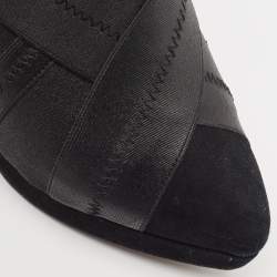 Yves Saint Laurent Black Elastic Bandage And Suede Booties Size 36